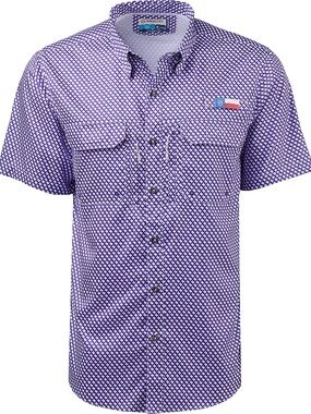 Magellan Men's Texas Gameday Micro Print Short Sleeve Shirt Medium Fish Gear